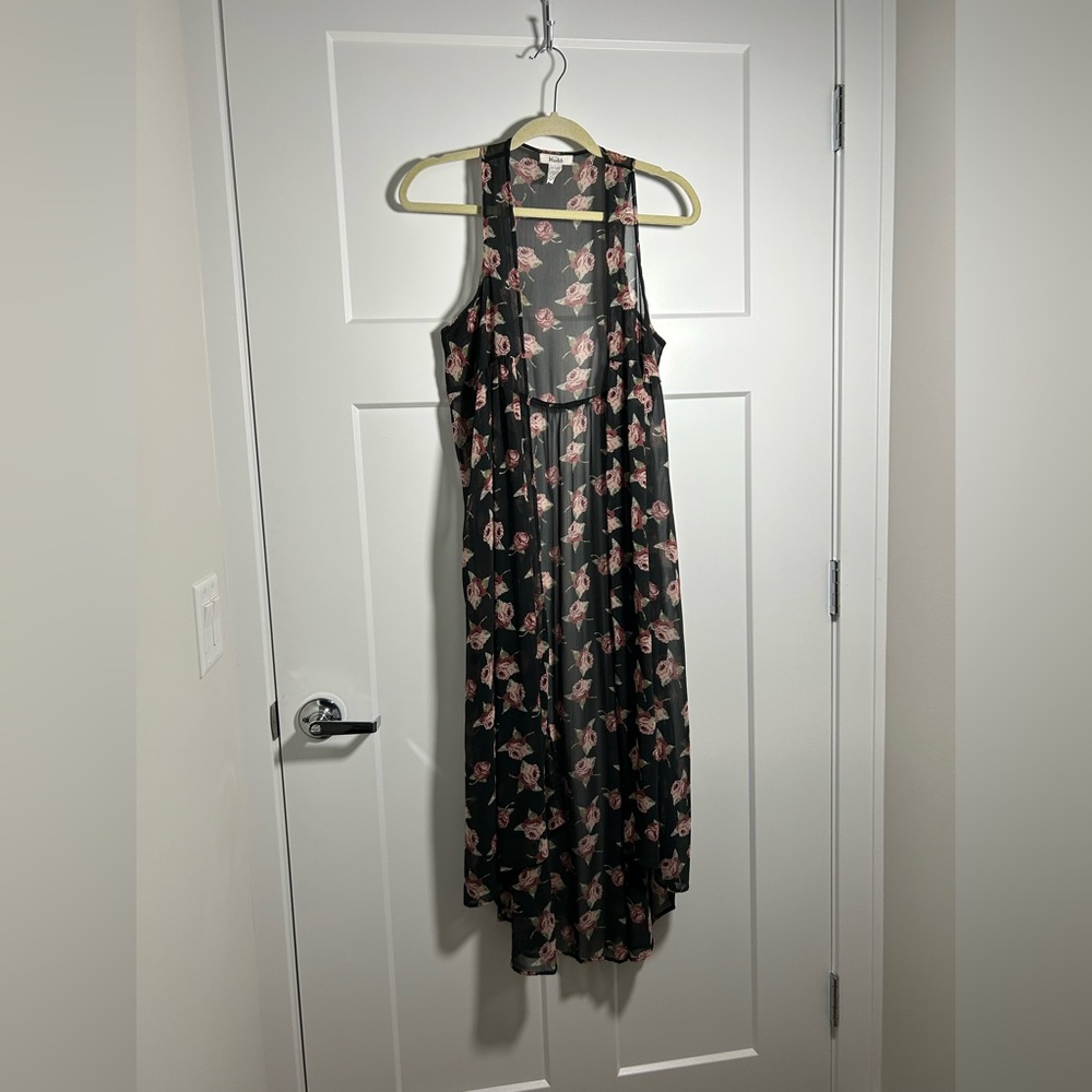 Long sheer kimono cardigan, fits up to women’s large